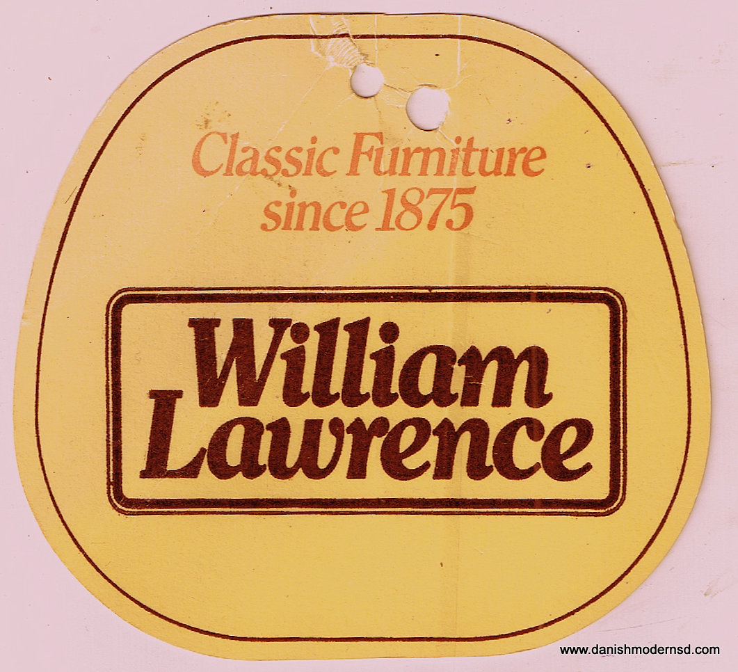 Vintage furniture tag from William Lawrence reads, 