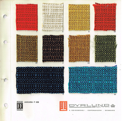 Dyrlund ankara woven fabric sampler, 1968-1970 from Frederik Fiedler.