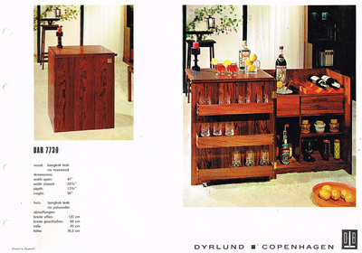 Dyrlund Bar 7739, 1968-1970 in bangkok teak or rio rosewood (palisander).