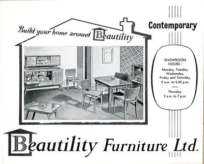Beautility Furniture 1957 Contemporary Range catalog cover.