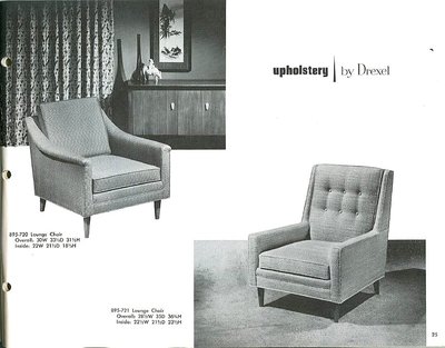 Lounge chairs designed by John Van Koert for Upholstery by Drexel Profile, January 1960.