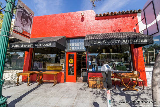 India Street Antiques / Danish Modern San Diego storefront at 2361 India Street, San Diego, California, 92101
