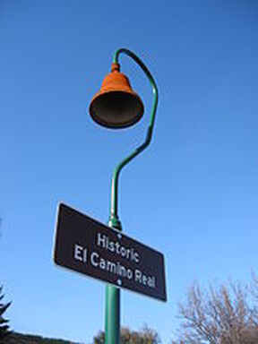 Mission bell marker along the Historic El Camino Real, the California Mission Trail.