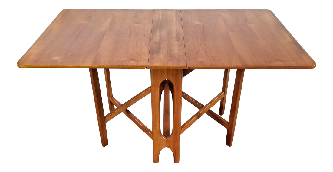 Vintage UK Modern gateleg, drop leaf Sutherland type table in the manner of Norwegian designer Bendt Winge, who designed the original